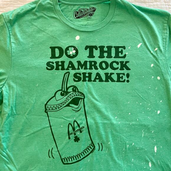 Bleached Green McDonalds Do the Shamrock Shake Tee Sz XL - Picture 1 of 5